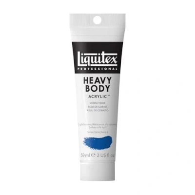 Abbildung von Liquitex 8870125 Professional Heavy Body Acrylfarbe in Künstlerqualität mit ausgezeichneter Lichtechtheit buttriger Konsistenz, 59ml Tube Kobaltblau