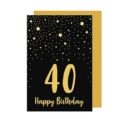 Abbildung von Edition Seidel Premium Glückwunschkarte zum 40. Geburtstag mit Umschlag. Geburtstagskarte Grusskarte Billet Karte Happy Birthday Mann Frau (GZ347 40 SW023)