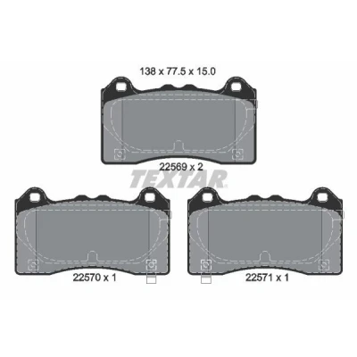 Abbildung von TEXTAR 2256901 Bremsbelagsatz mit akustischer Verschleißwarnung FORD: FOCUS 3