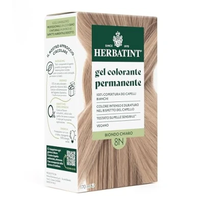 Abbildung von Herbatint Permanente Haarfarbe 8N Hellblond 170 ml Ammoniakfrei, 100% Abdeckung für weißes Haar empfindliche Haut, mit 8 natürlichen Bio Extrakten