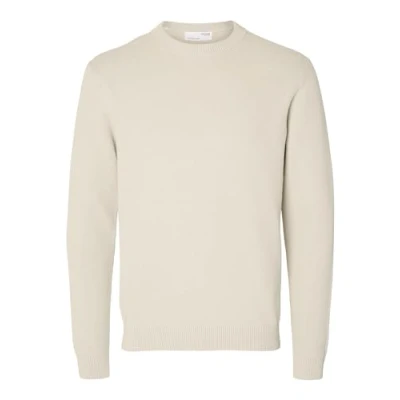 Abbildung von Selected Homme LS Structure CREW NECK NOOS Strickpullover, Herren, Größe: Medium, Oatmeal