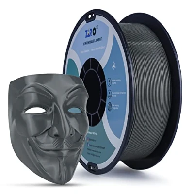 Abbildung von ZIRO PLA Filament 1.75mm, 3D Drucker Basic Color Series 1.75mm 1kg (2.2lbs), Maßgenauigkeit +/ 0,03mm, Dunkelgrau