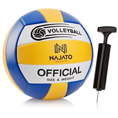 Abbildung von NAJATO Sports Volleyball Beachvolleyball inkl. Ballpumpe Langlebiger für den Outdoor &amp; Indoor Bereich