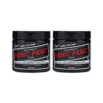 Abbildung von Manic Panic Raven Classic Creme, Vegan, Cruelty Free, Black Semi Permanent Hair Dye 2 x 118ml