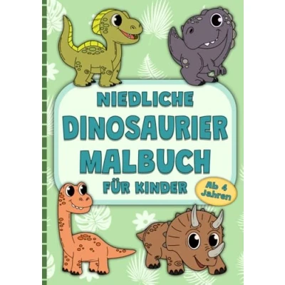 Abbildung von Niedliche Dinosaurier Malbuch für Kinder: DIN A4 Format mit tollen zum Ausmalen Kinder ab 4