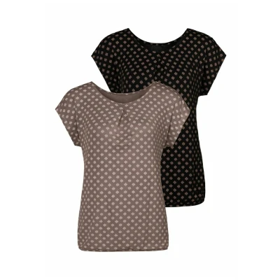 Abbildung von Lascana Tshirt print, Damen, Größe: 44/46, Taupe schwarz