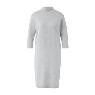 Abbildung von comma MIT Stehkragen Strickkleid, Damen, Größe: 34, Grau meliert