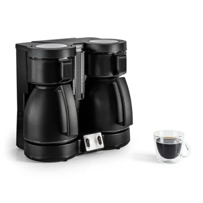 Abbildung von Krups Duothek Thermo Filterkaffeemaschine KT8501 zwei separate Isolierkannen Sehr gute Isolierleistung 2 x 850 W 8 Tassen Schwarz