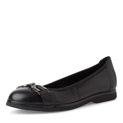Abbildung von MARCO TOZZI Damen Ballerinas aus Leder Elegant, Schwarz (Black), 39 EU