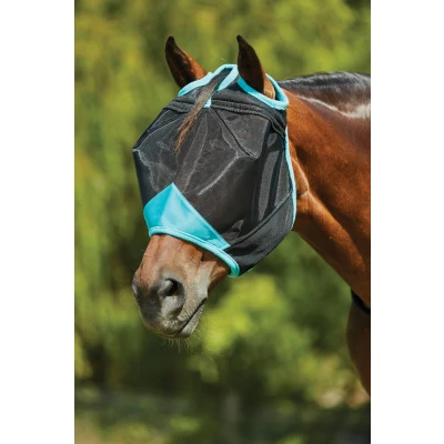 Abbildung von Weatherbeeta Fliegenmaske Comfitec Deluxe Fine Mesh Schwarz/Türkis Mini
