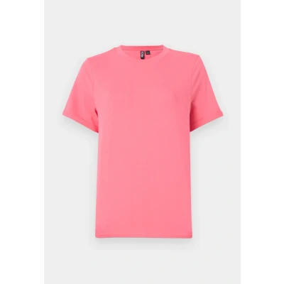 Abbildung von Pieces Pcria FOLD UP Solid TEE Tshirt basic, Damen, Größe: XS, Pink lemonade