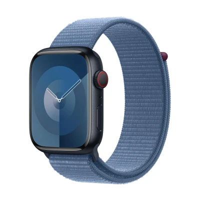 Abbildung von Apple Watch Armband Original Stoff Blau Geeignet für Series 1 9 / SE