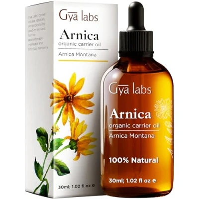 Abbildung von Gya Labs Bio Arnikaöl 100% Reines Natürliches Arnika Trägeröl für Haut, Aromatherapie und Beruhigung (30 ml)