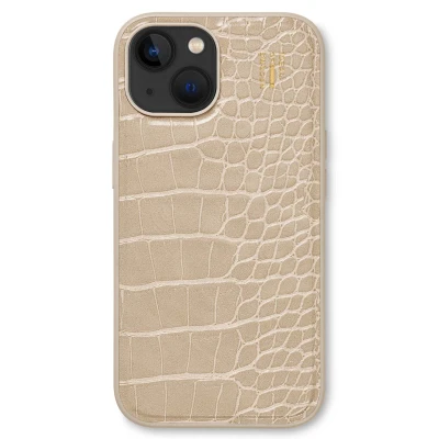 Abbildung von Apple iPhone 15 Hülle Kunstleder iDeal of Sweden Backcover/Hard Case Handyhülle Beige Shockproof/Stoßfest