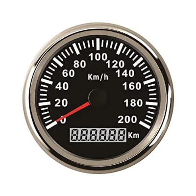Abbildung von ELING Wasserdichter GPS Tacho Kilometerz Anzeige bis 200 km/h Auto Motorrad mit Hintergrundbeleuchtung 85mm 12V 24V