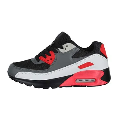 Abbildung von Elara Damen Herren Sneaker Sport Laufschuhe Turnschuhe Chunkyrayan G03 Black/Red 38