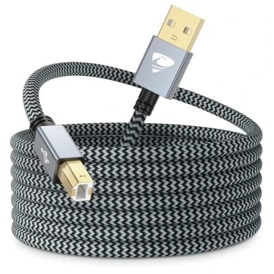 Abbildung von USB Druckerkabel 5M Scanner Kabel 2.0 Drucker Pc A auf B Printer Cable für HP, Canon, Brother, Epson, Lexmark, Xerox, Samsung, Piano, Dell ROT