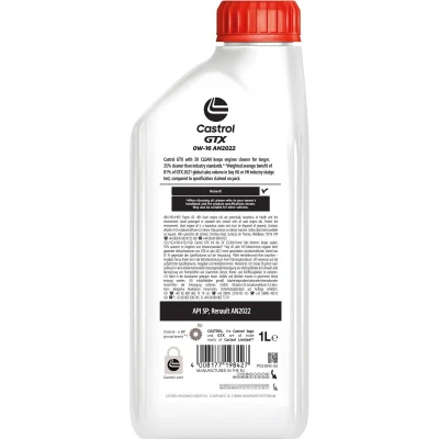 Abbildung von Castrol GTX AN2022 0W 16 1l Motoröl 160A25 SUZUKI: Vitara IV Off Road, SWIFT 5, Ignis III, TOYOTA: Yaris III Hatchback, C HR, IV, HONDA: CR V 5
