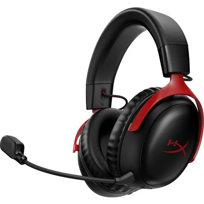 Abbildung von HyperX Cloud III Wireless Gaming Headset for PC, PS5, PS4, up to 120 hour Battery, 2.4GHz Wireless, 53mm Angled Drivers, Memory Foam, Durable Frame, 10mm Microphone, Black Red