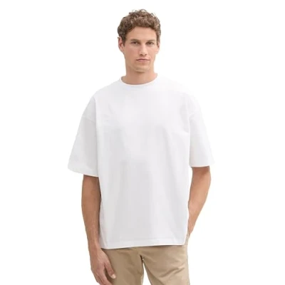 Abbildung von TOM Tailor Denim Oversized Basic TEE Tshirt basic, Herren, Größe: Small, White
