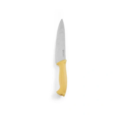 Abbildung von HENDI Kochmesser 38,5 cm Klingenlänge: 24 Edelstahl rostfrei Stärke: 2,5 PP Griff gelb Profi, Gastro Küchenmesser kaufen