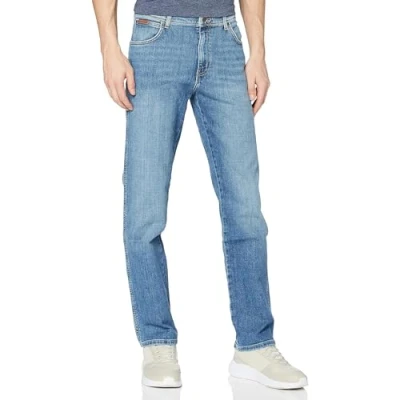 Abbildung von Wrangler Texas Stretch Jeans Straight Leg, Herren, Größe: 34x34, Worn broke