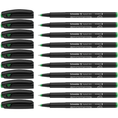 Abbildung von Schneider 184504 Topball 845 Tintenroller (stabiler Edelstahlspitze, 0,3 mm) 10er Packung grün