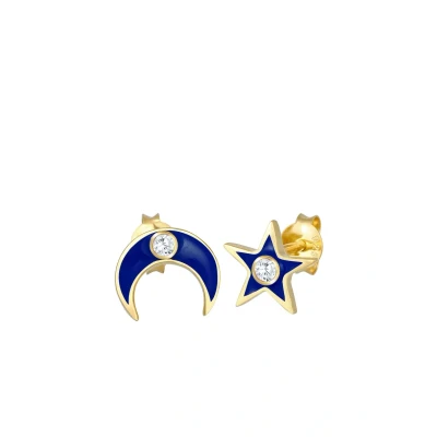 Abbildung von Elli Star Half Moon Ohrringe goldcoloured, Damen, Größe: One Size, Gold coloured