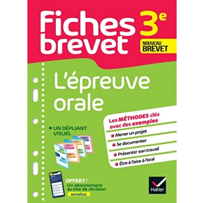 Abbildung von fiches Brevet l&#039;épreuve orale 3e 2025: tout en de révision détachables