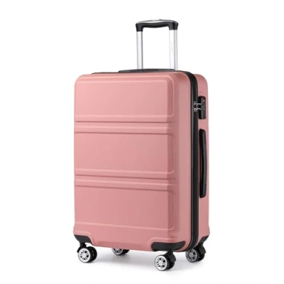 Abbildung von KONO Trolley Koffer Mittelgroß 4 Rollen Leicht Hartschalenkoffer Reisekoffer mit TSA Schloss, 65x41x26cm, 61Liter, Zwillingsrollen Rollkoffer, ABS Hartschale (Rosegold, L)