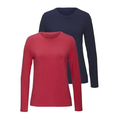 Abbildung von Lascana PACK 2 Langarmshirt Pink navy, Damen, Größe: 32/34, navy