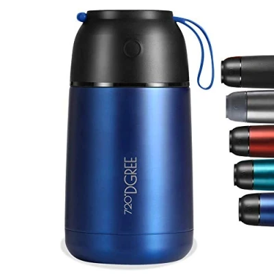 Abbildung von 720DGREE Thermobehälter Essen “wunderJar 650ml Auslaufsicher, BPA Frei Edelstahl Isolierbehälter, Thermo Lunchbox für unterwegs Babybrei, Warme, Kalte Speisen, Suppe, Müsli to Go Blau