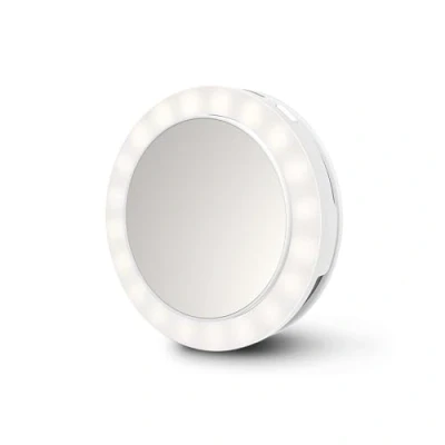 Abbildung von Ecomed by medisana CM 20E Selfiespiegel mit LED Licht, Kosmetikspiegel für unterwegs, geeignet Smartphone, Handy, Laptop und Tablet, klein leicht die Handtasche