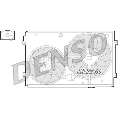 Abbildung von DENSO DER32011 Lüfter 295, 360 12 200/150 VOLKSWAGEN: Golf 5, Touran I, Eos, SKODA: Octavia 3 Combi, II Hatchback, Yeti, AUDI: A3 Hatchback