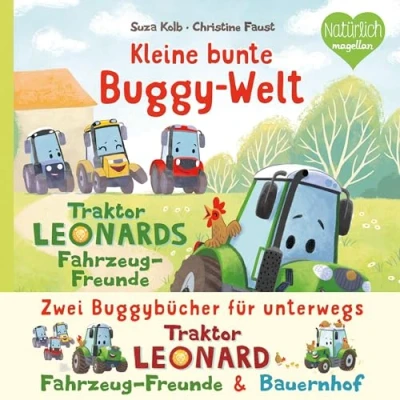 Abbildung von Kleine bunte Buggy Welt Traktor Leonards Fahrzeug Freunde &amp; Bauernhof: Zwei Buggybücher für unterwegs