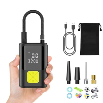 Abbildung von EVARYOO 6000mAh Tragbare Elektronische Luftpumpe,150PSI Fahrradpumpe Elektrisch, Akku Kabelloser Tragbarer Luftkompressor Portable Electric Air Compressor, Pumpe für Auto,Motorrad, Fahrräder, Bälle