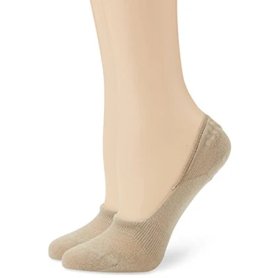 Abbildung von Camano Unisex 2er Pack Füßlinge aus Baumwolle Damen &amp; Herren Zehensocken ohne Rutschen, Beige (18 sand), 35/38