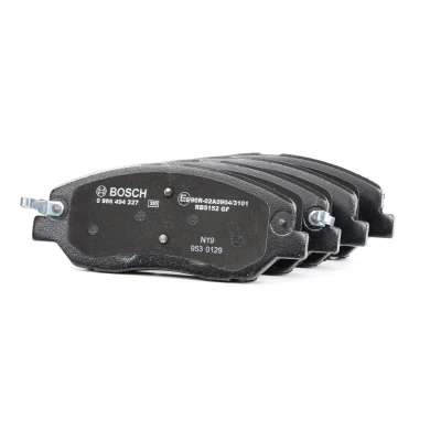 Abbildung von BOSCH 0 986 494 227 Bremsbelagsatz Low Metallic mit akustischer Verschleißwarnung Anti Quietsch Blech HYUNDAI: Santa FE 2, Grand Fé