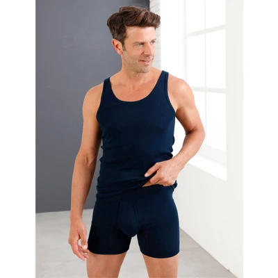 Abbildung von Schiesser Herren Ohne Arm Original Feinripp Unterhemd, Navy_005120, XXL EU