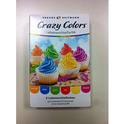 Abbildung von Crazy Colors Lebensmittelfarbe 6 x 4 g orange blau grün rot gelb violett