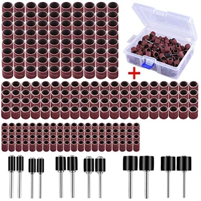 Abbildung von AUSTOR 252 Stück Schleifhülse Satz mit Frei Box Einschließlich 240 teilig Schleifen Bands and 12 Schleifwalze for Dremel Drehwerkzeug