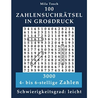Abbildung von 100 Zahlensuchrätsel in Großdruck: 3000 4 bis 6 stellige Zahlen