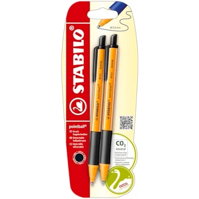 Abbildung von Druck Kugelschreiber STABILO pointball 10x 2er Pack schwarz