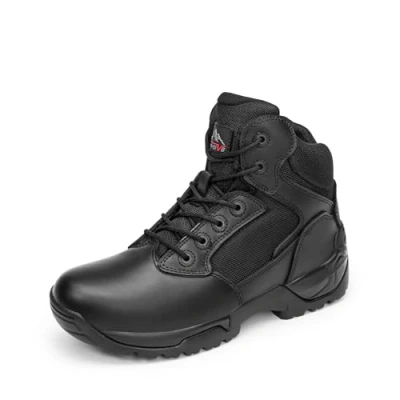 Abbildung von NORTIV 8 Herren Militärische Taktische Arbeitsstiefel Leder Motorrad Kampfstiefel,Size 44,Schwarz A,Alloy