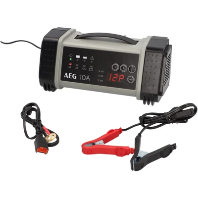 Abbildung von AEG Automotive 97024 Mikroprozessor Batterie Ladegerät LT 10 Ampere für 12 / 24 V, 9 stufig, Power Supply, automatischer Temperaturausgleich, Schwarz/Rot