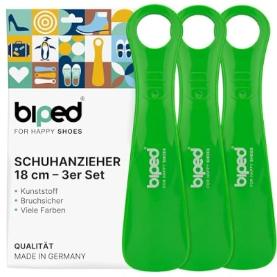 Abbildung von biped 3er Set Schuhanzieher Kunststoff 18 cm Schuhlöffel deutsche Herstellung z1570(grün)