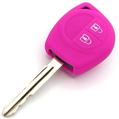 Abbildung von Schlüssel Hülle SUA für 2 Tasten Auto Silikon Cover von Finest Folia (Neon Pink)