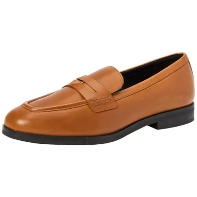 Abbildung von Geox Cloridie Slipper, Damen, Größe: 39, Cognac Kalbsleder