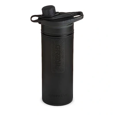 Abbildung von GRAYL GeoPress 710ml Outdoor Wasserfilter Trinkwasser I Eliminiert 99,99% aller Bakterien und Viren Perfekt für Camping, Survival Reisen (Covert Black)