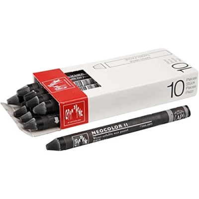 Abbildung von Caran d&#039;Ache Neocolor II, Stärke 8 mm, schwarz, 10 Stück